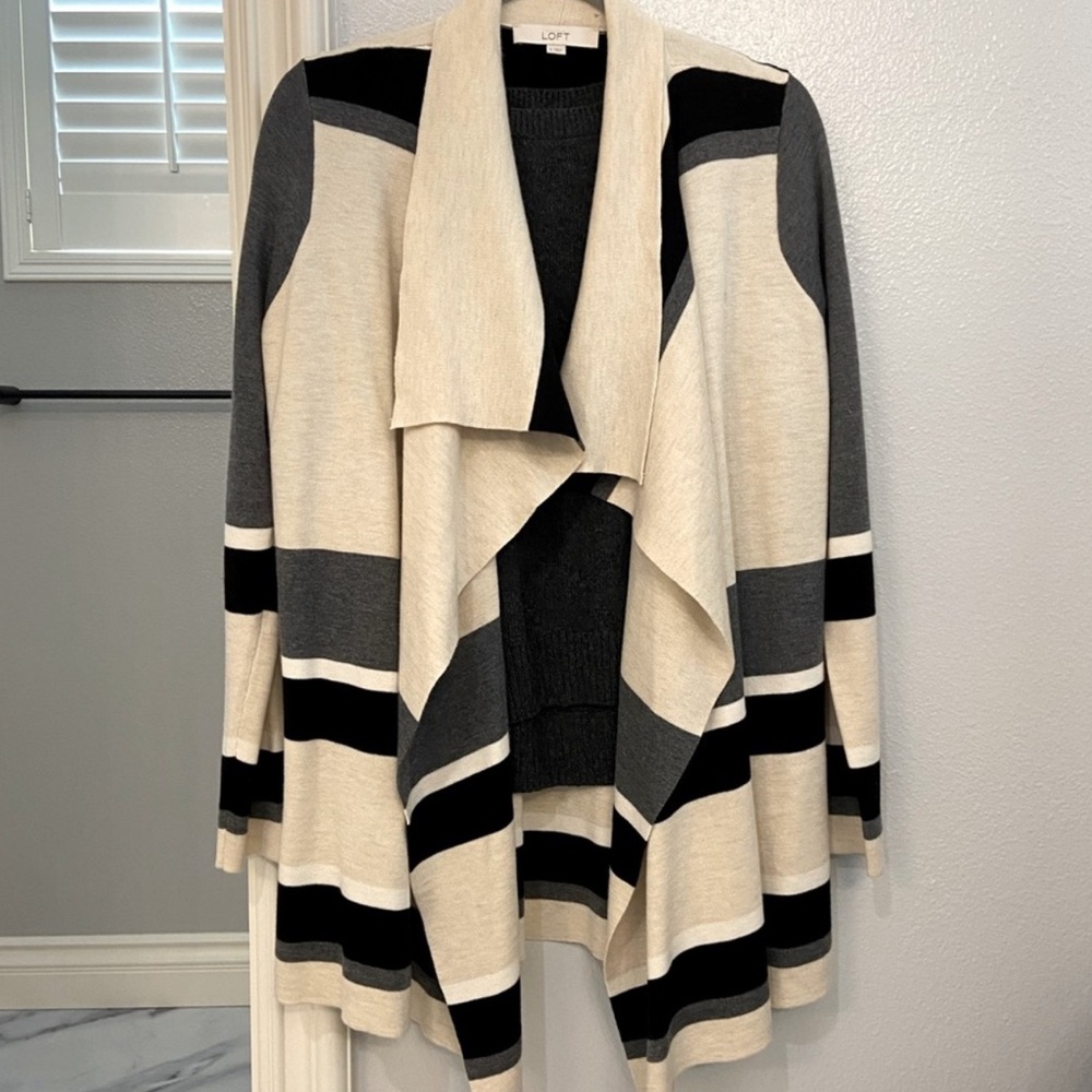 LOFT Women’s Draped Front Open Cardigan Sweater